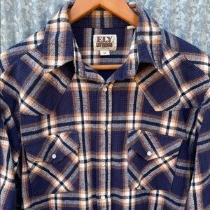 Ely Cattleman Flannel Plaid Western Button-up Shirt